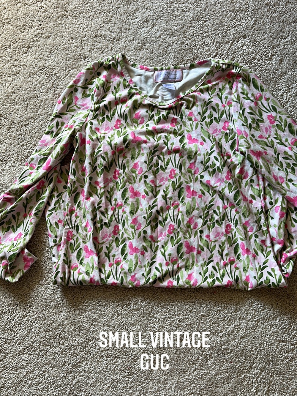 Sweethoney Pink & Green Floral Womens Nightgown